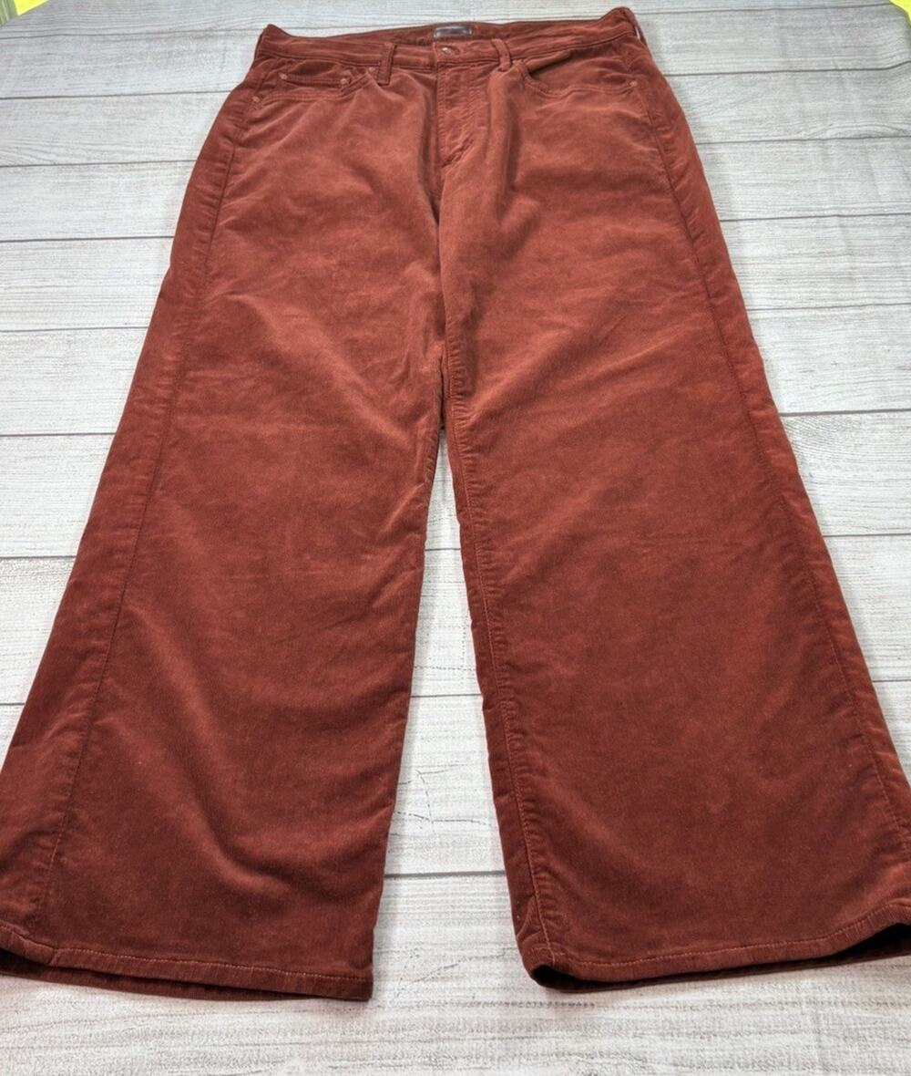 Mother The Mid Rise Maven Ankle in Hopscotch Corduroy Wide Leg Size 30
